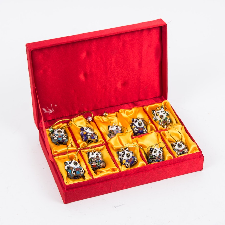 Cloisonné Miniature Panda Ornaments