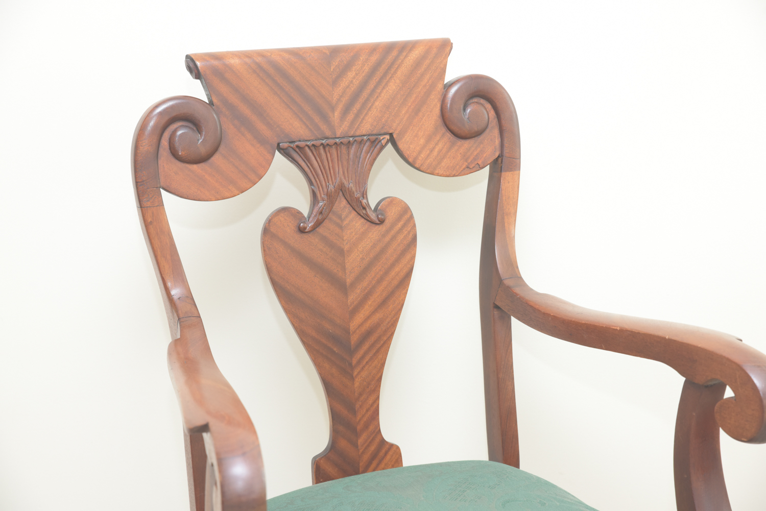 Vintage Matched Veneer Wooden Armchair