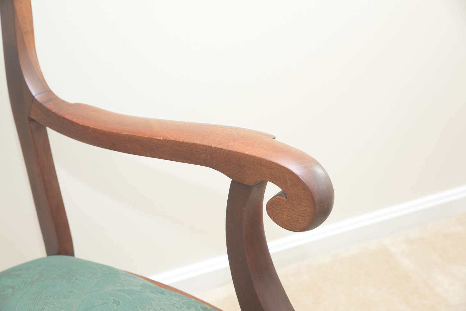 Vintage Matched Veneer Wooden Armchair