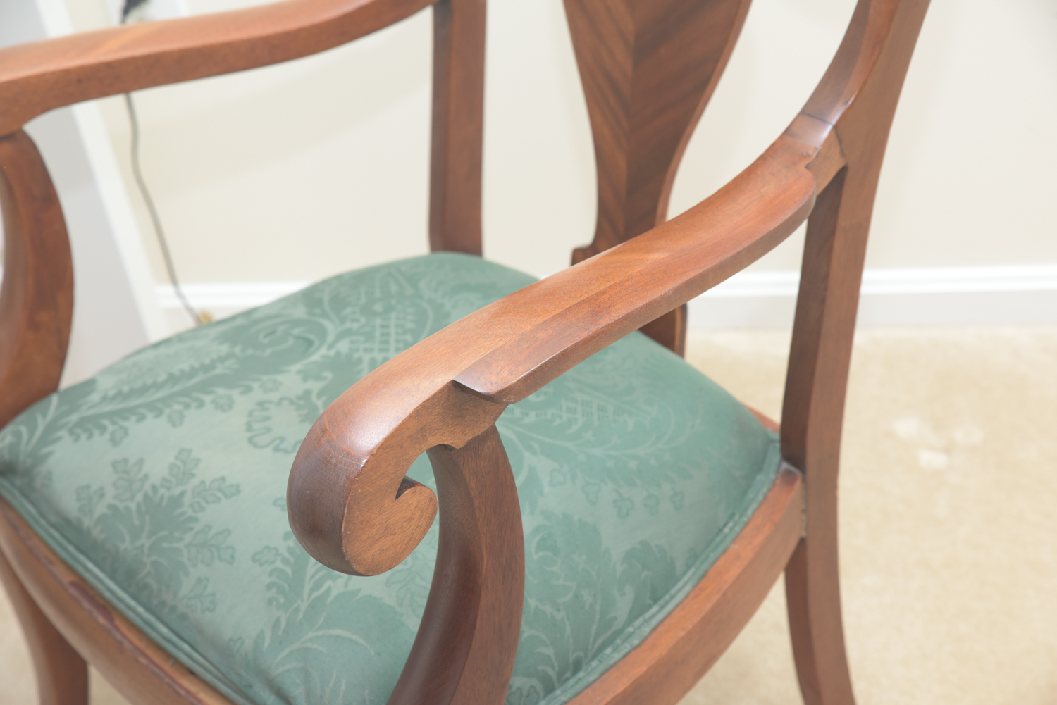 Vintage Matched Veneer Wooden Armchair