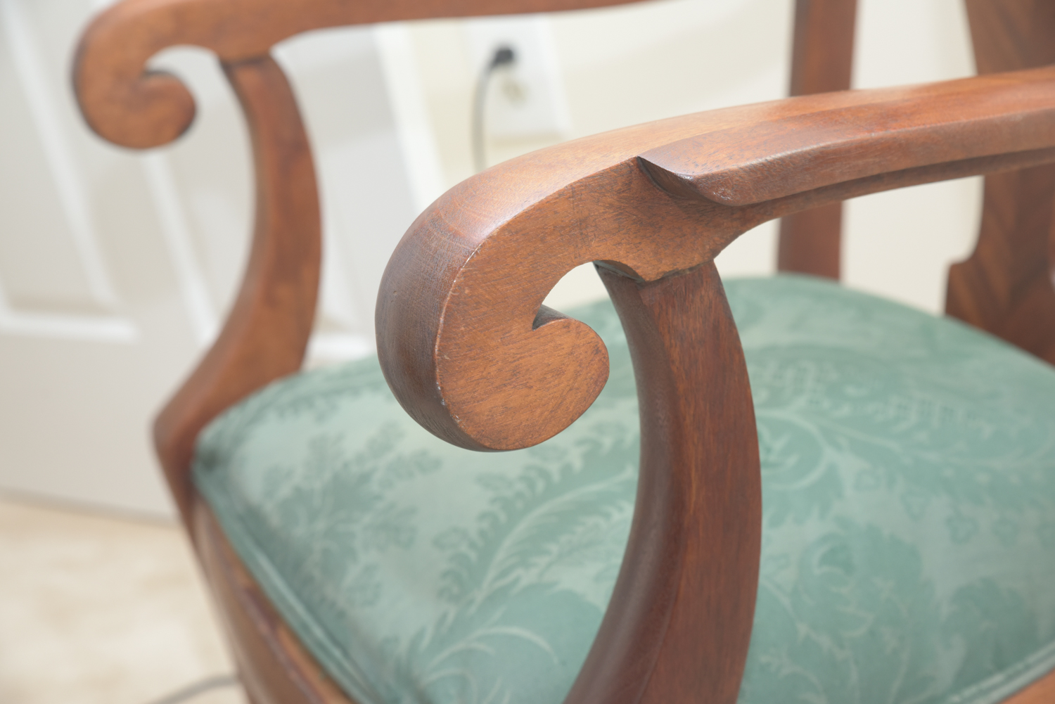 Vintage Matched Veneer Wooden Armchair