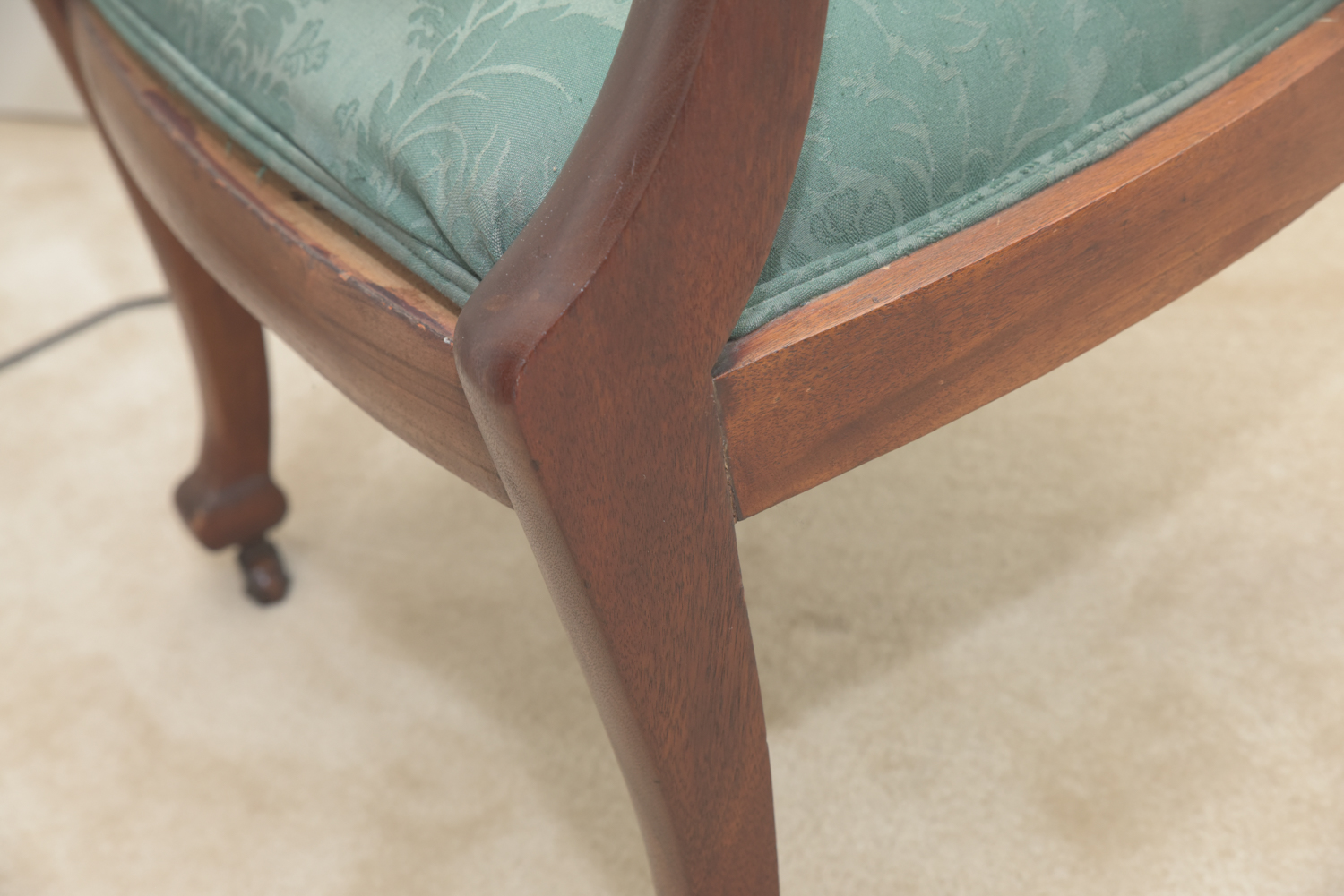 Vintage Matched Veneer Wooden Armchair