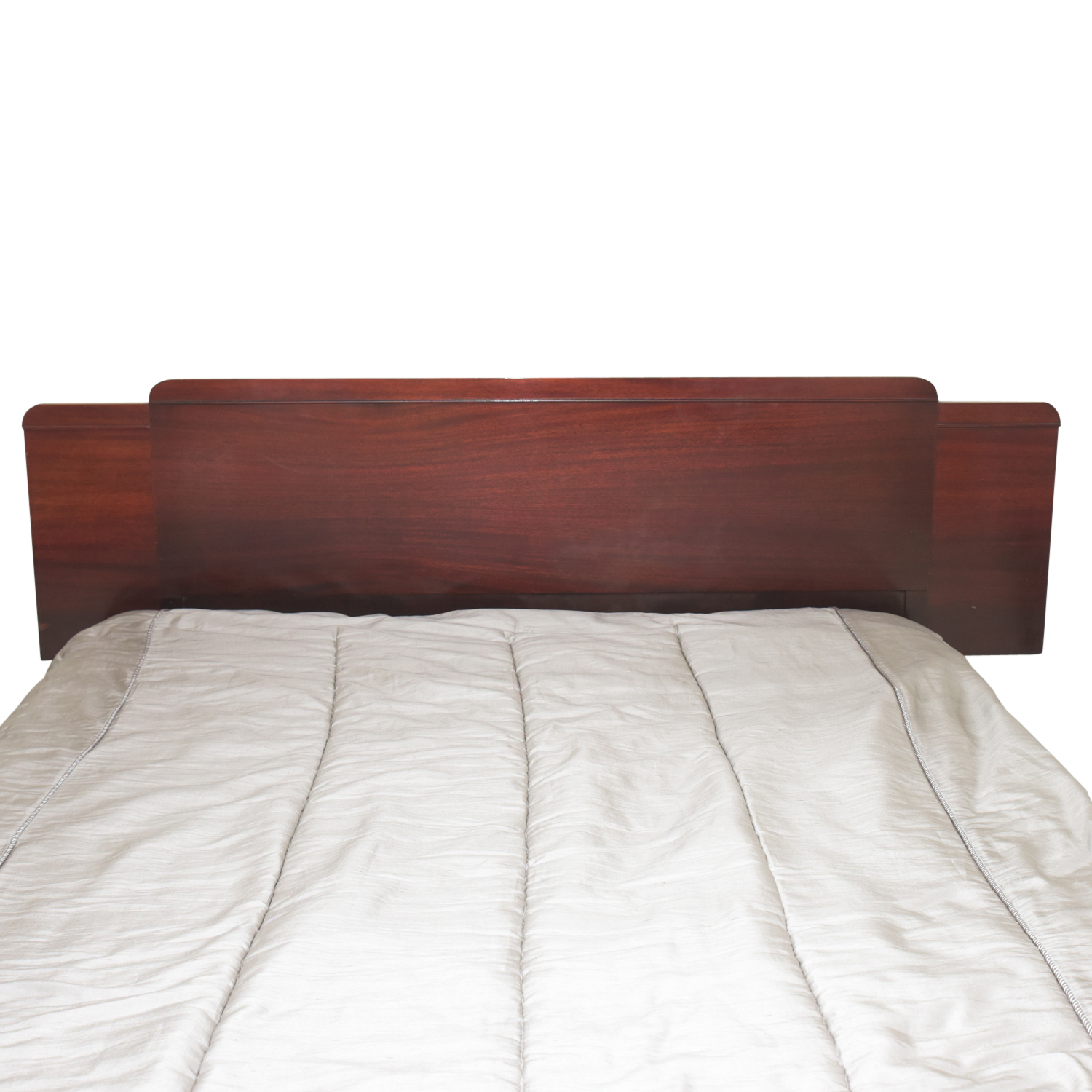 Vintage Art Deco Style Mahogany Queen Sized Headboard