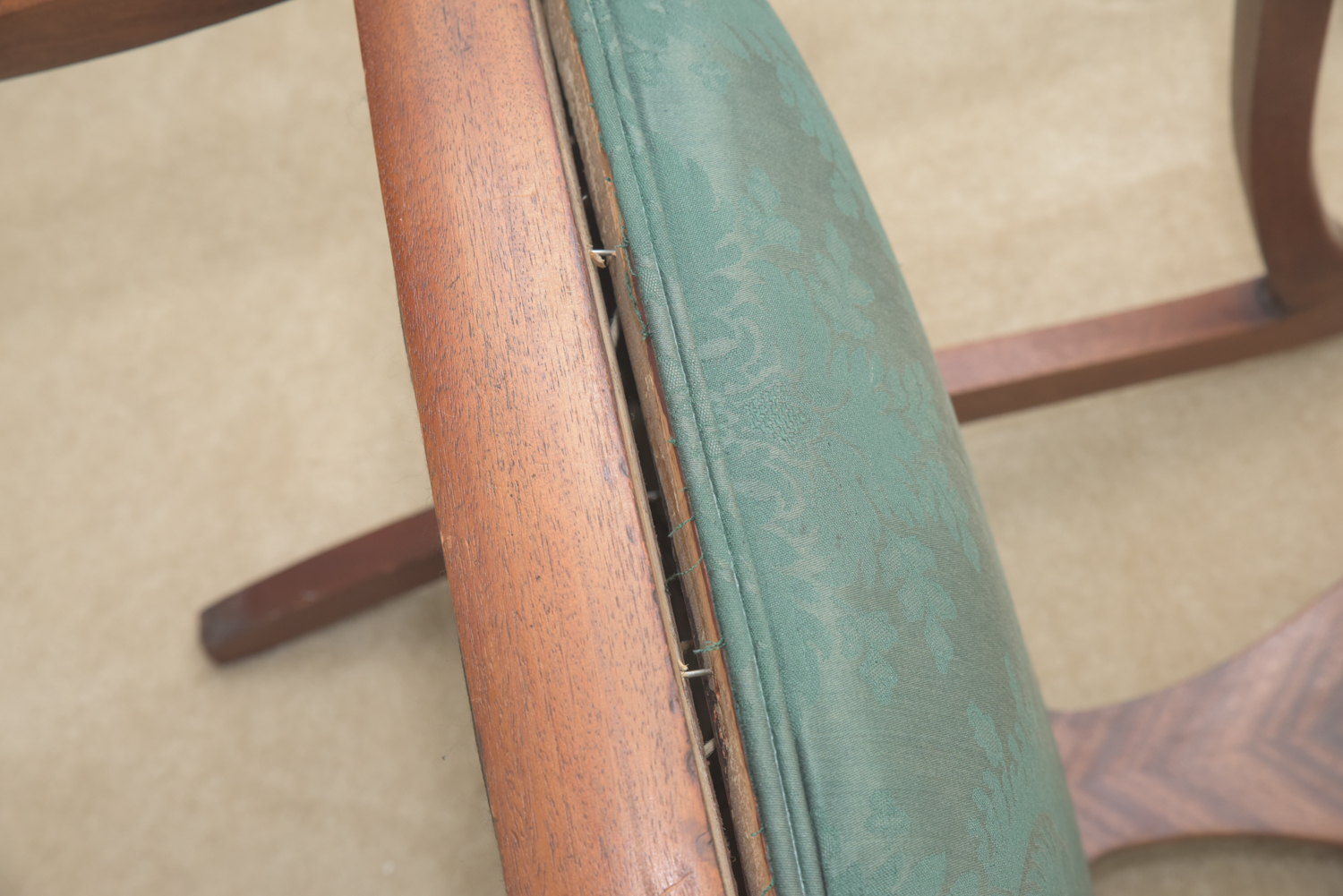 Vintage Matched Veneer Wooden Armchair