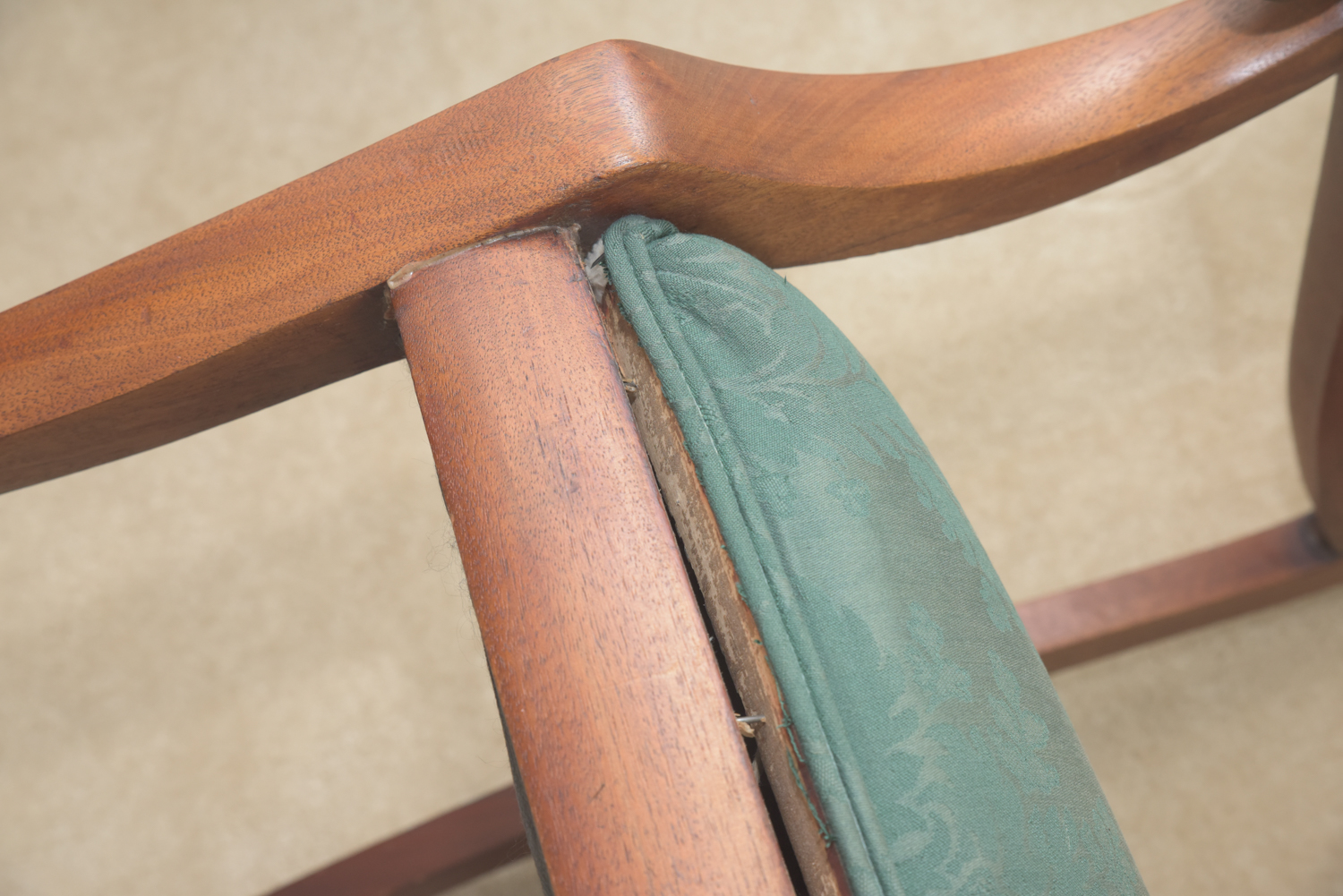 Vintage Matched Veneer Wooden Armchair