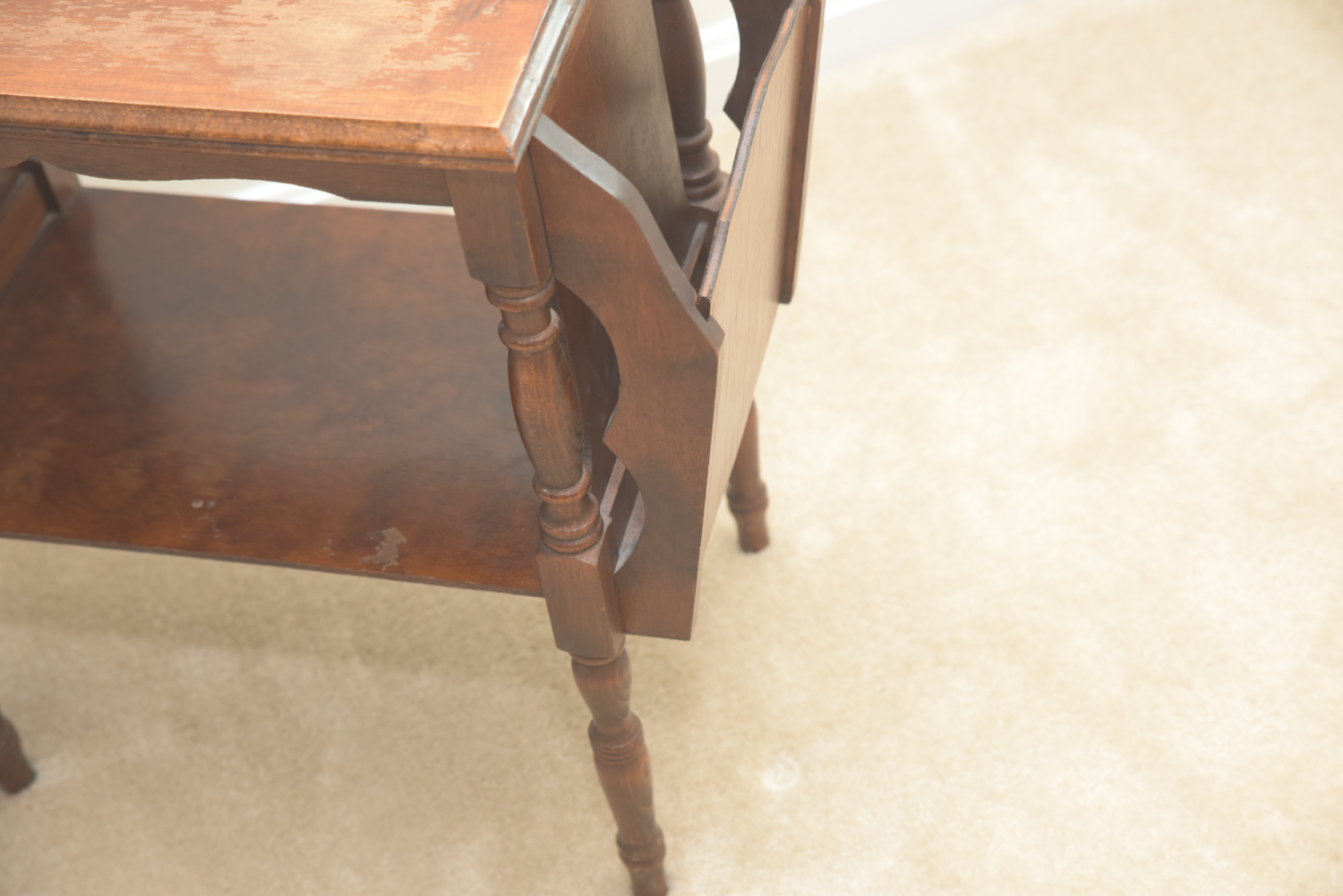 Vintage Two Tier Wooden Side Tables