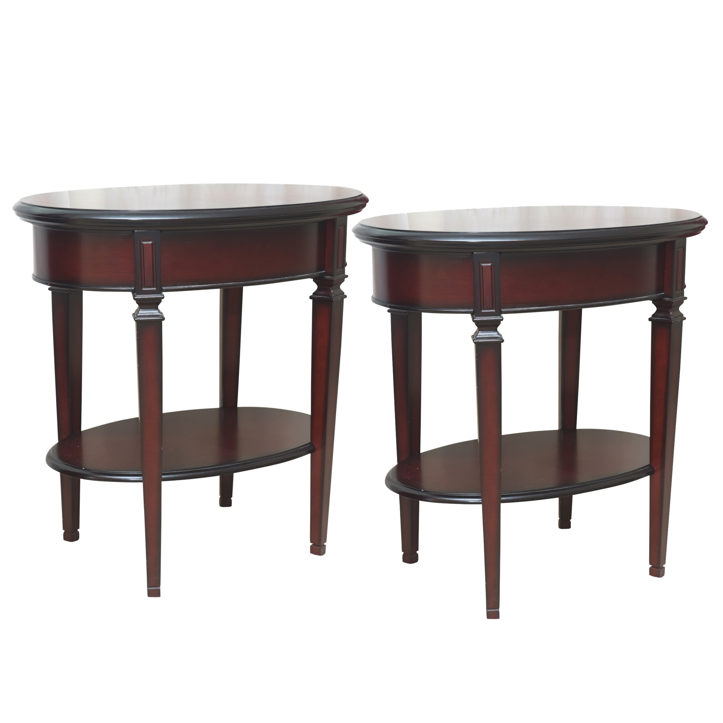 Mahogany Two-Tier Accent Tables by The Bombay Company