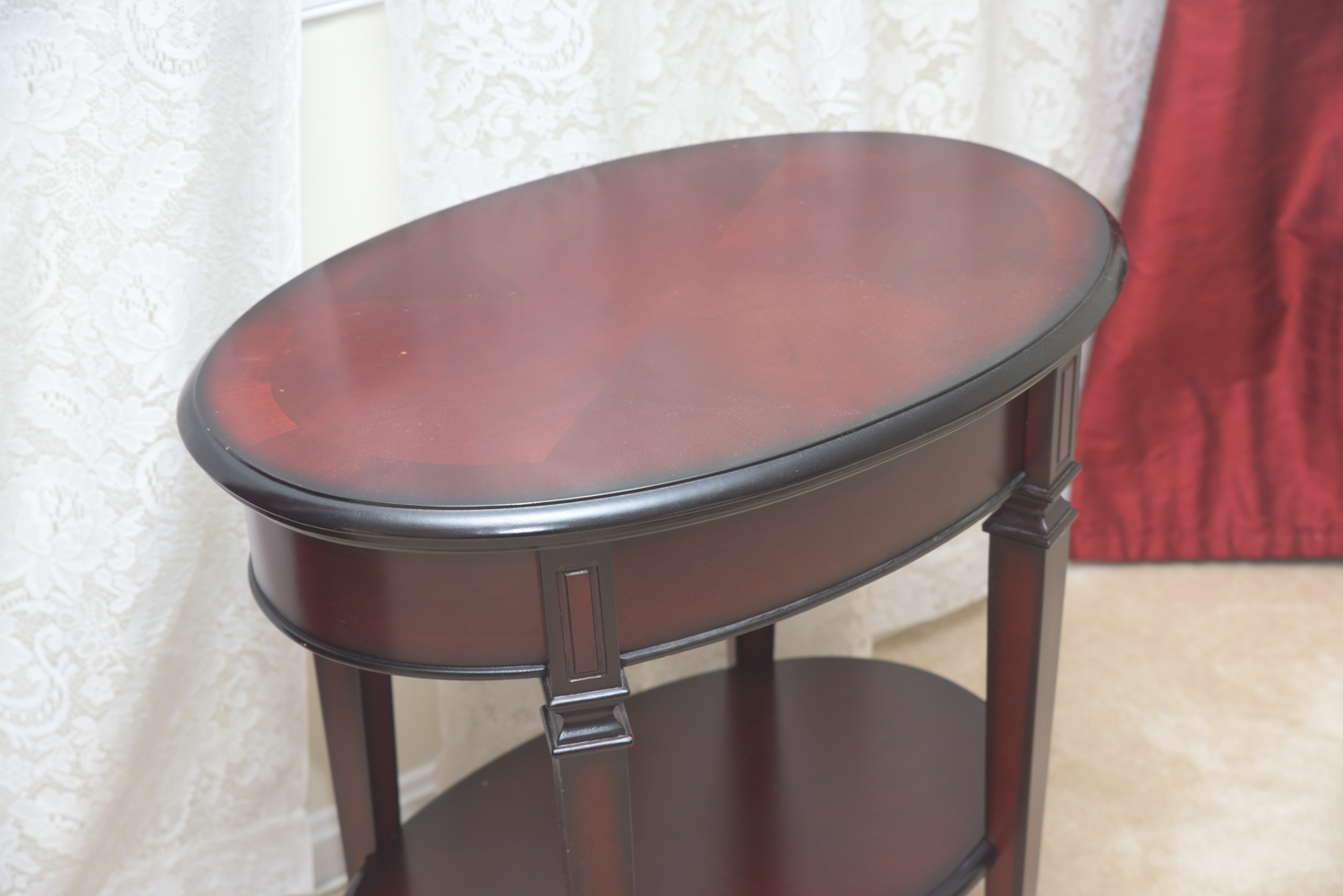 Mahogany Two-Tier Accent Tables by The Bombay Company