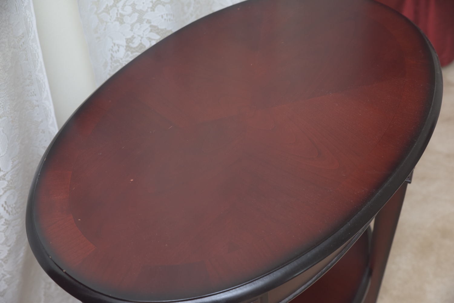 Mahogany Two-Tier Accent Tables by The Bombay Company