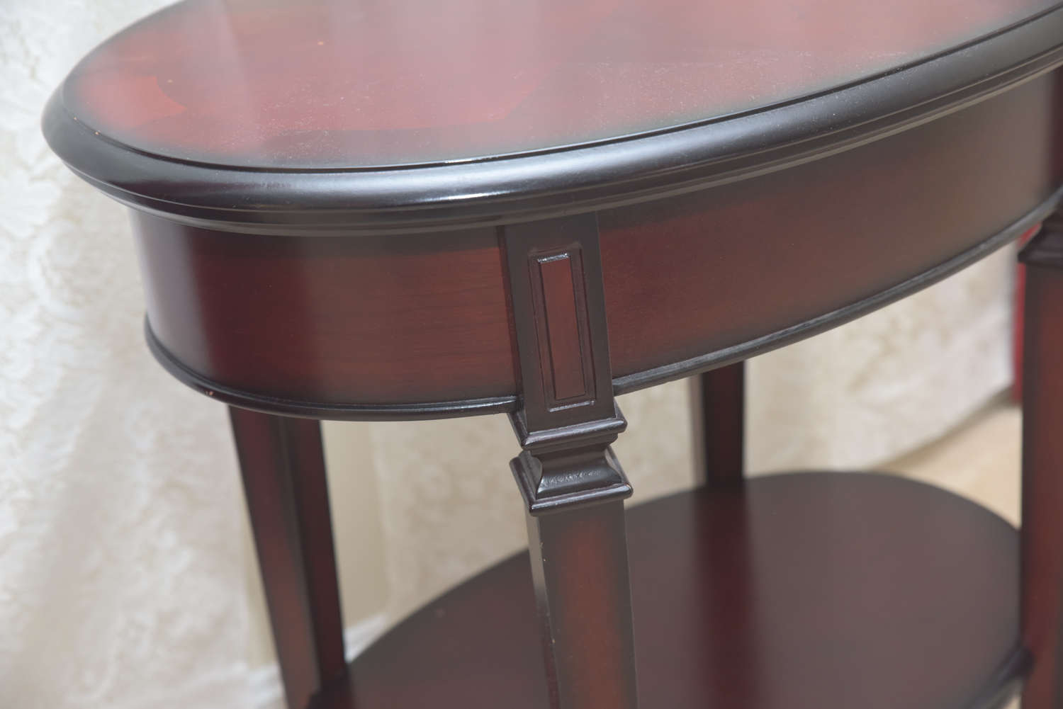 Mahogany Two-Tier Accent Tables by The Bombay Company