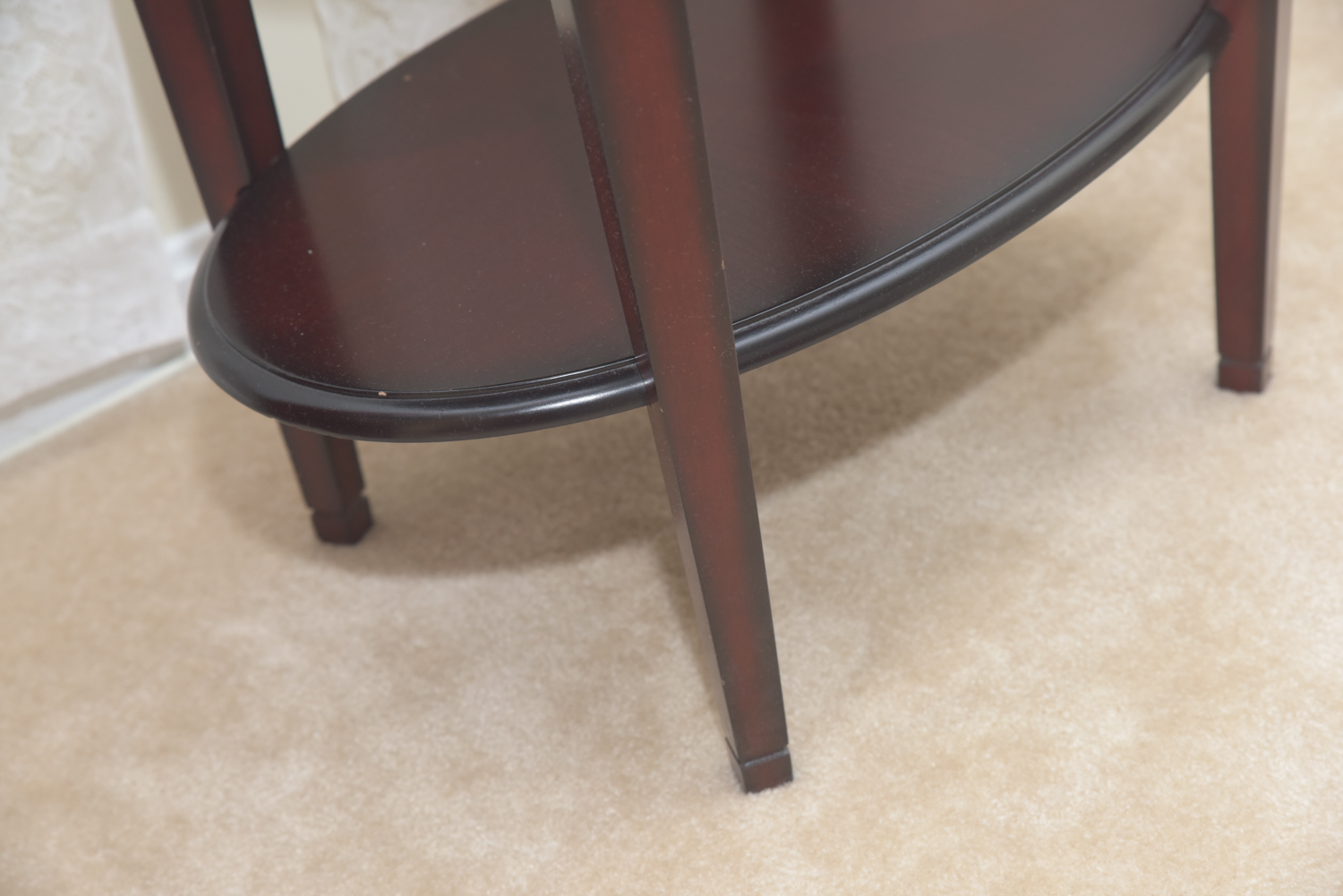 Mahogany Two-Tier Accent Tables by The Bombay Company