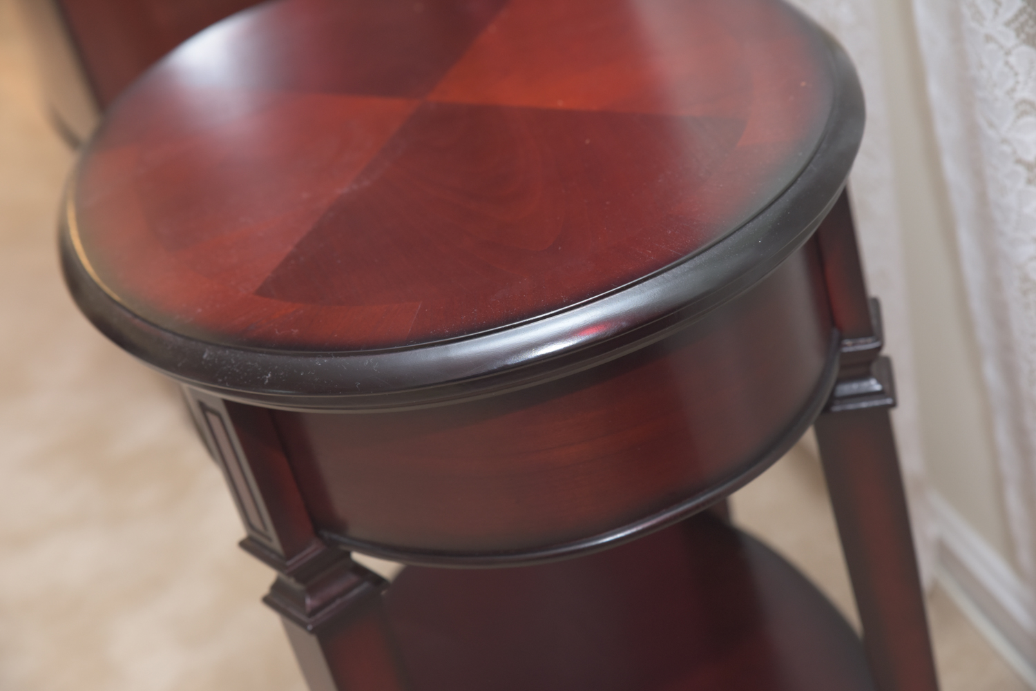 Mahogany Two-Tier Accent Tables by The Bombay Company