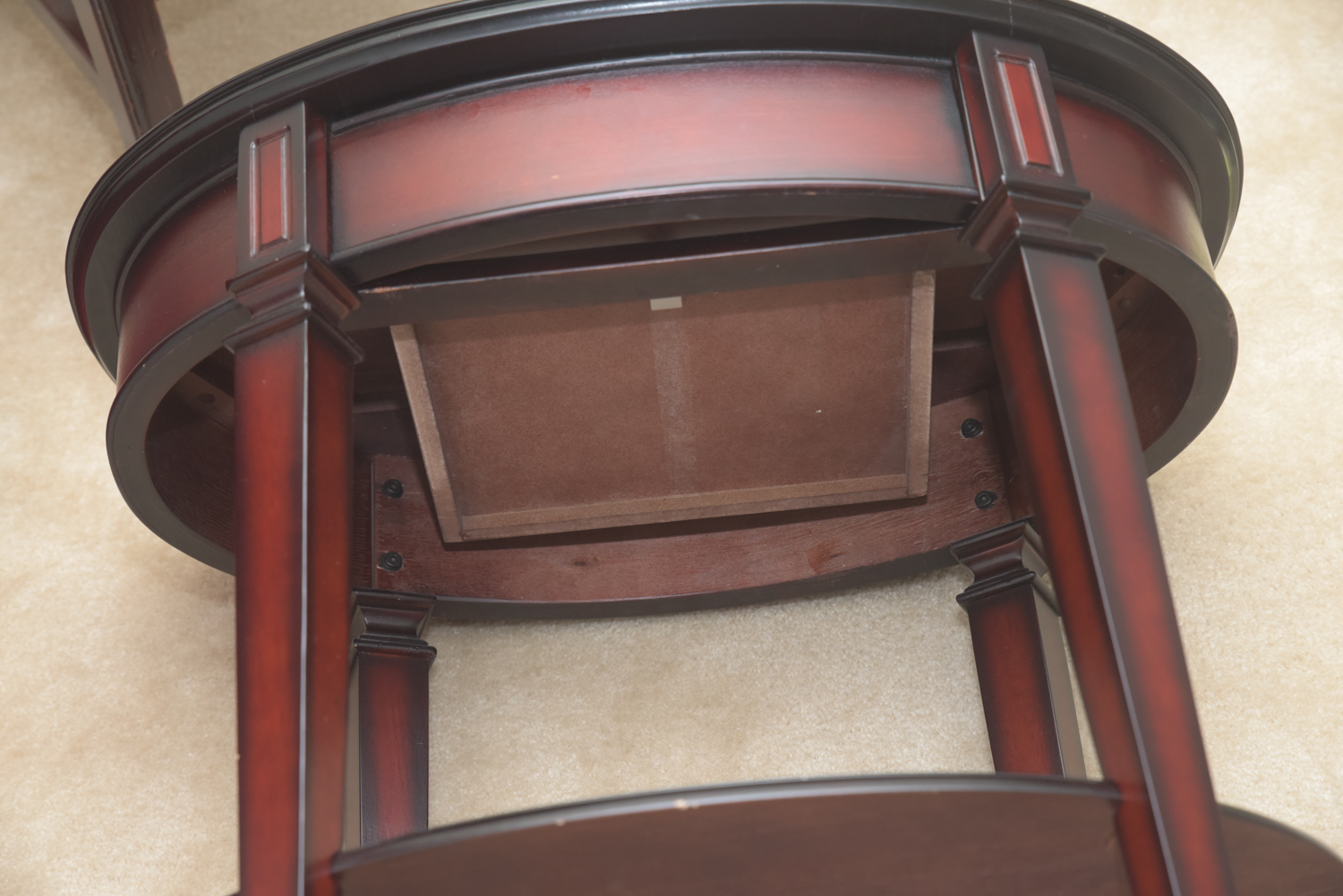 Mahogany Two-Tier Accent Tables by The Bombay Company