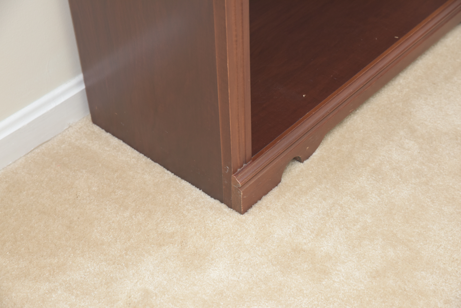 Scallop Accented Wood Finished Laminate Bookcases