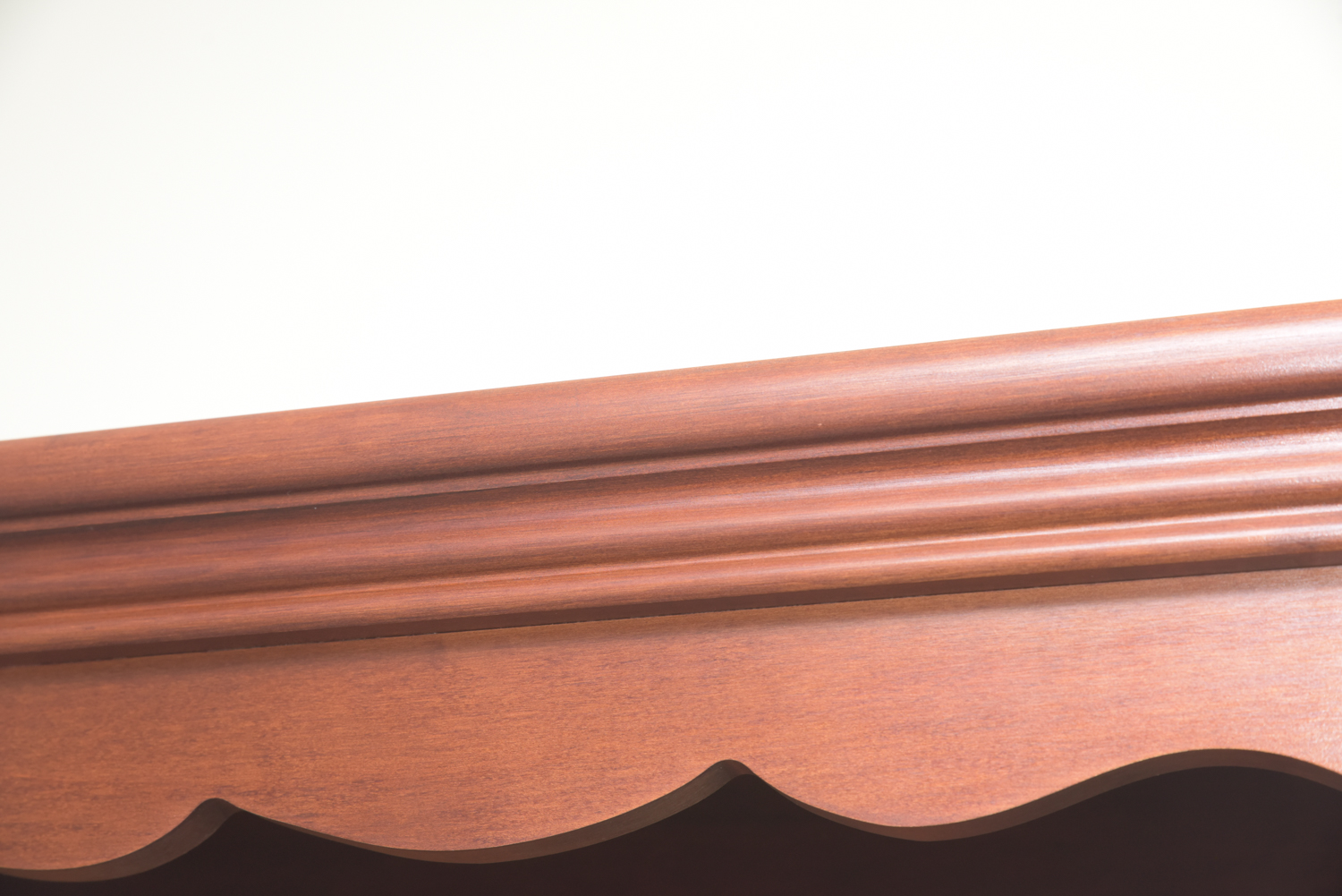 Scallop Accented Wood Finished Laminate Bookcases