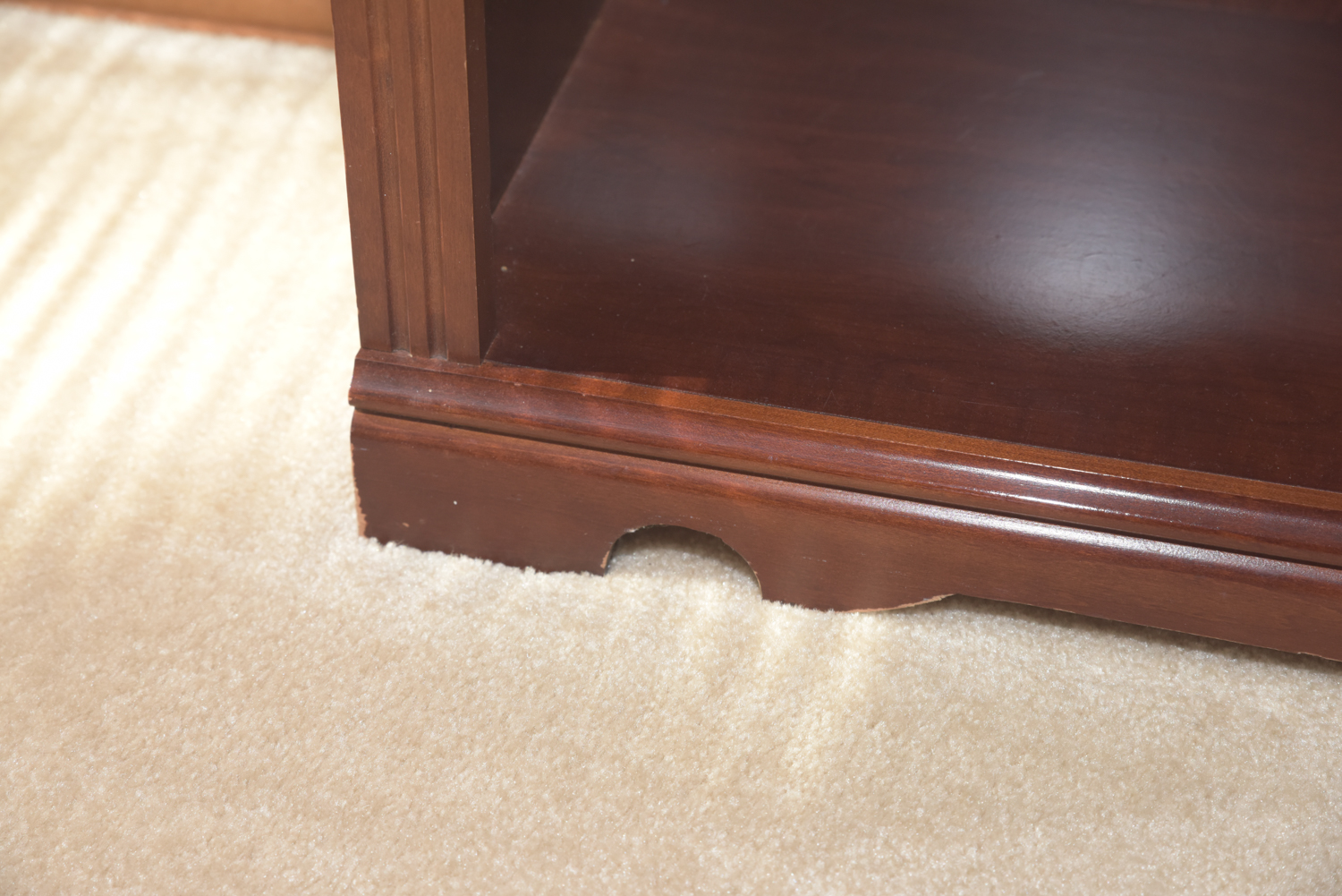 Scallop Accented Wood Finished Laminate Bookcases