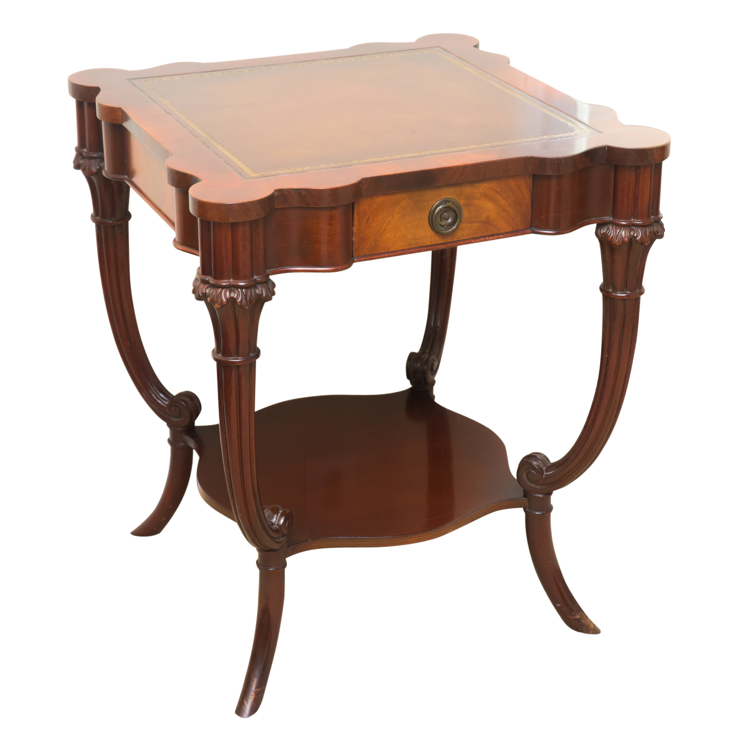 Vintage Leather-Topped Accent Tables