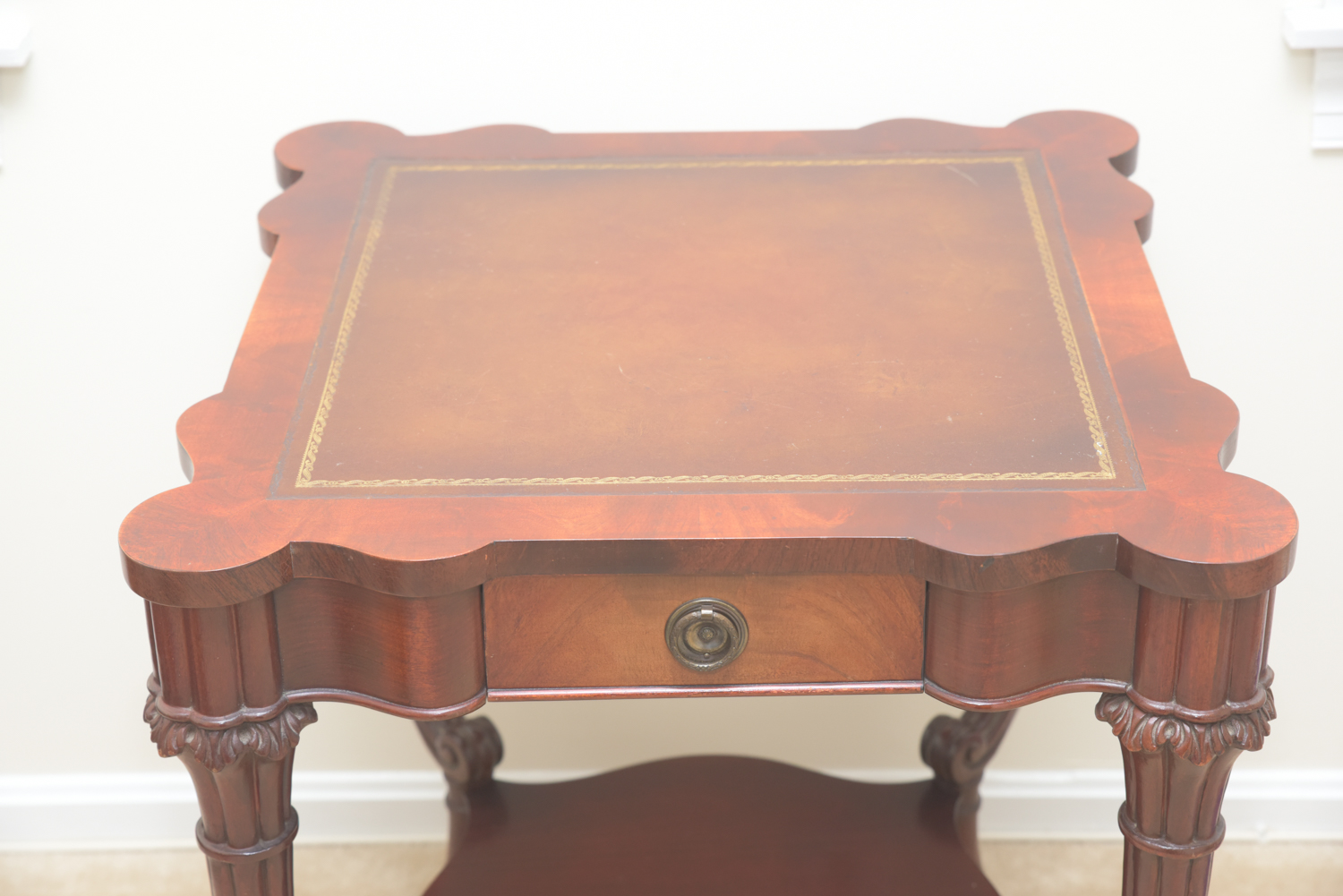Vintage Leather-Topped Accent Tables