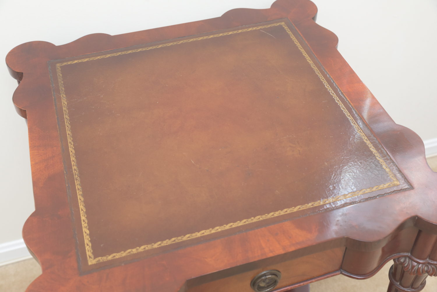 Vintage Leather-Topped Accent Tables