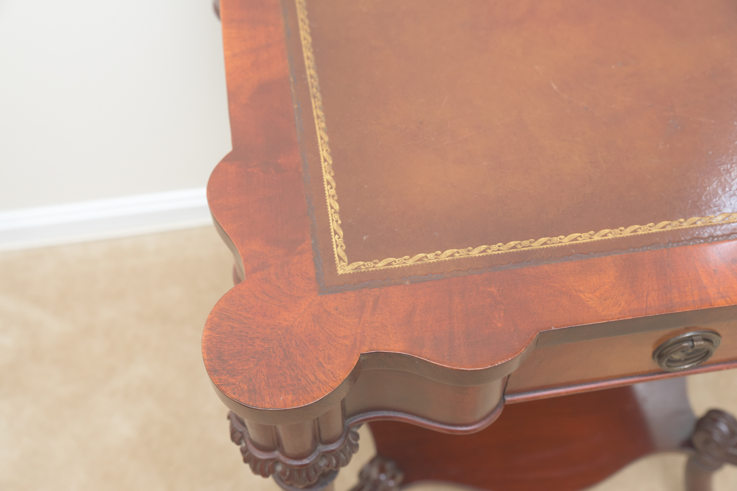 Vintage Leather-Topped Accent Tables