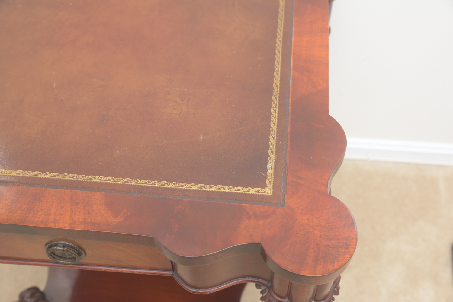 Vintage Leather-Topped Accent Tables
