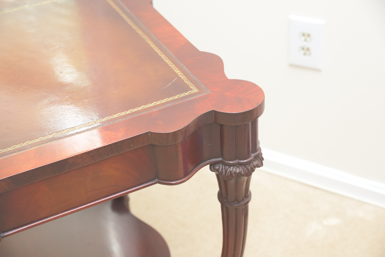 Vintage Leather-Topped Accent Tables