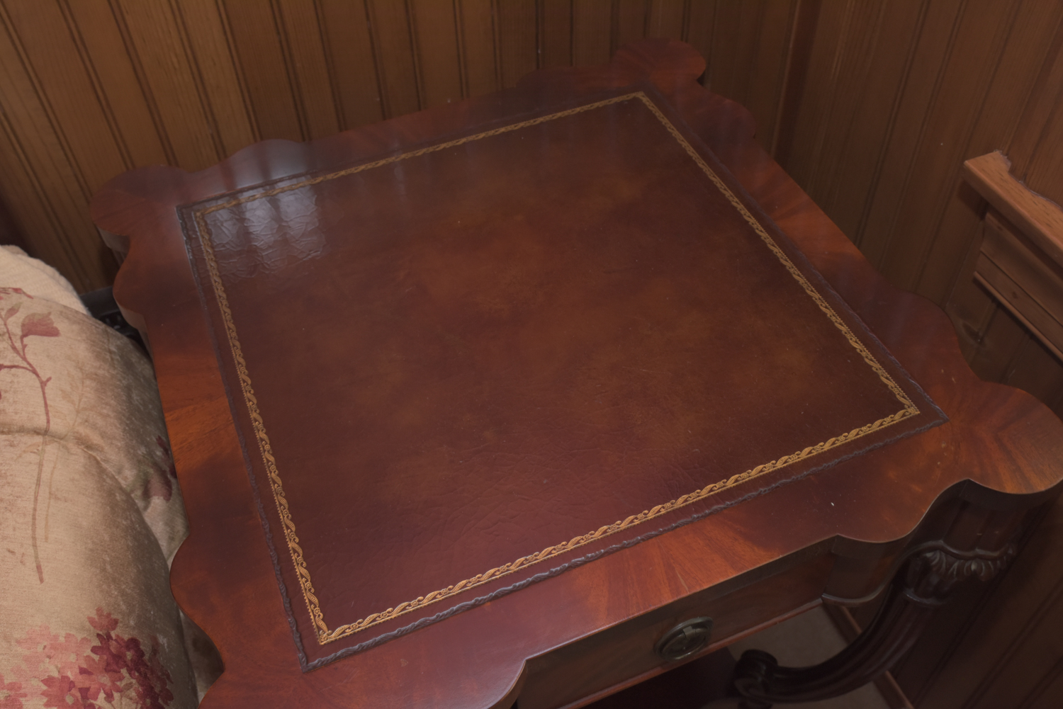 Vintage Leather-Topped Accent Tables