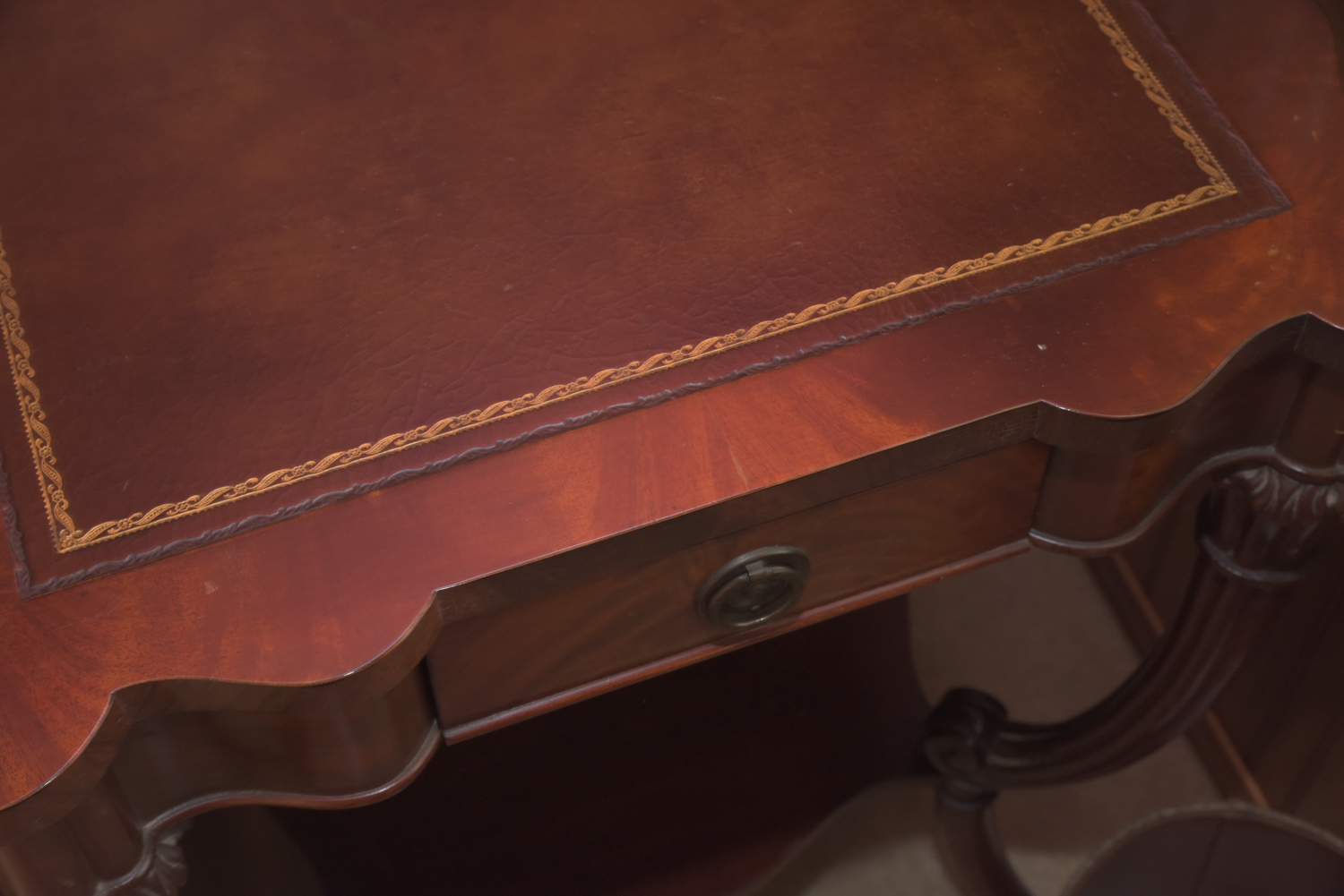 Vintage Leather-Topped Accent Tables
