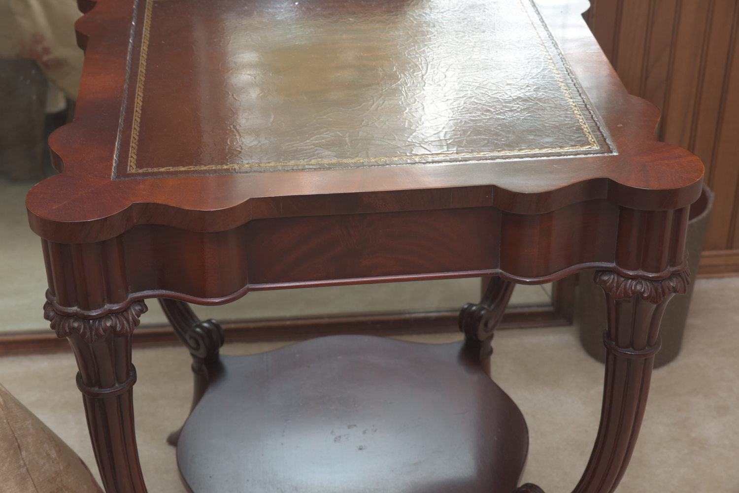 Vintage Leather-Topped Accent Tables