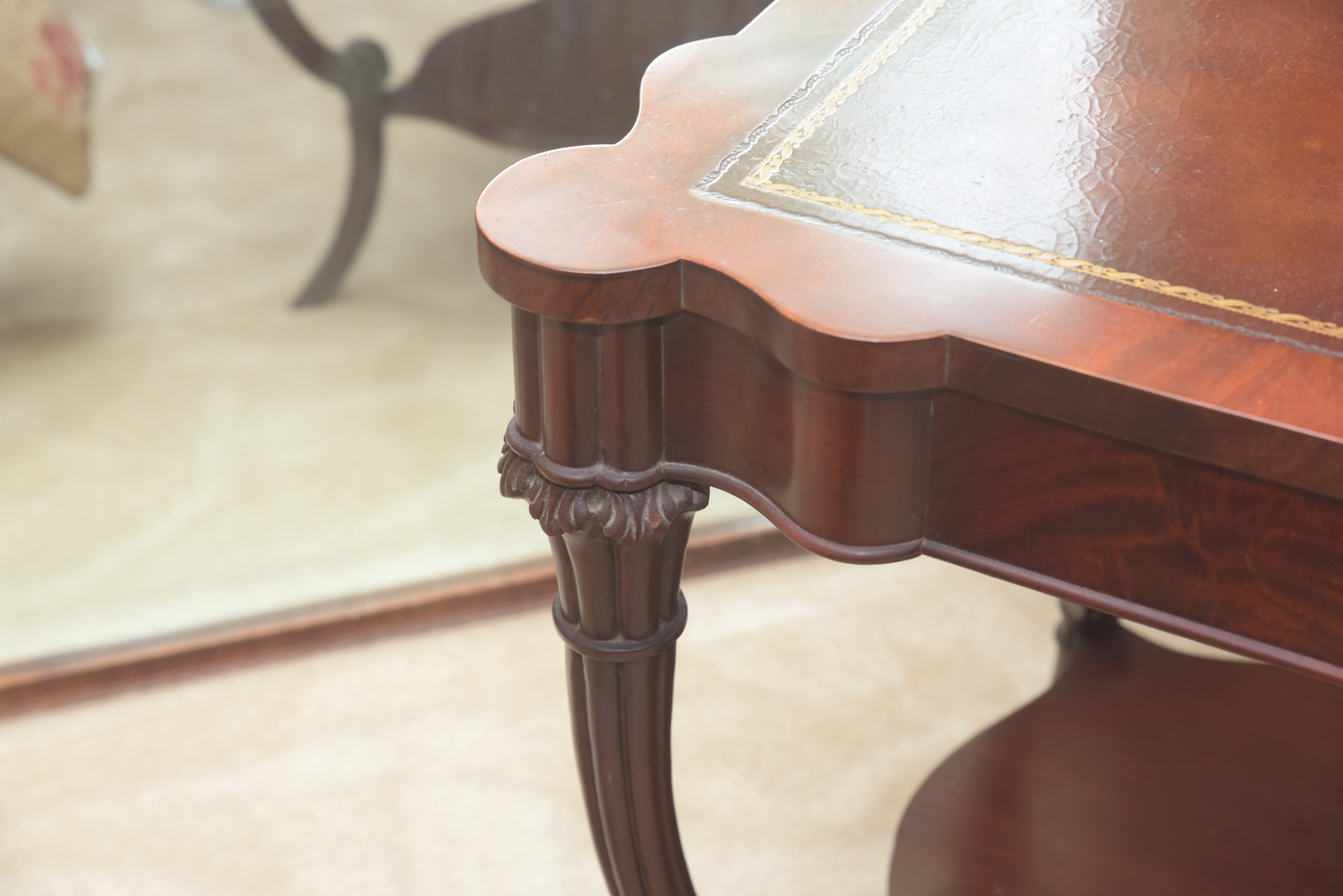 Vintage Leather-Topped Accent Tables