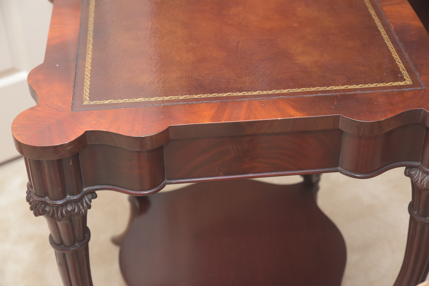 Vintage Leather-Topped Accent Tables