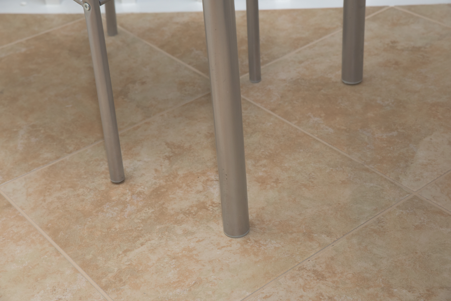 Brushed Chrome Finished Metal and Wood Dinette Set with Two Side Chairs