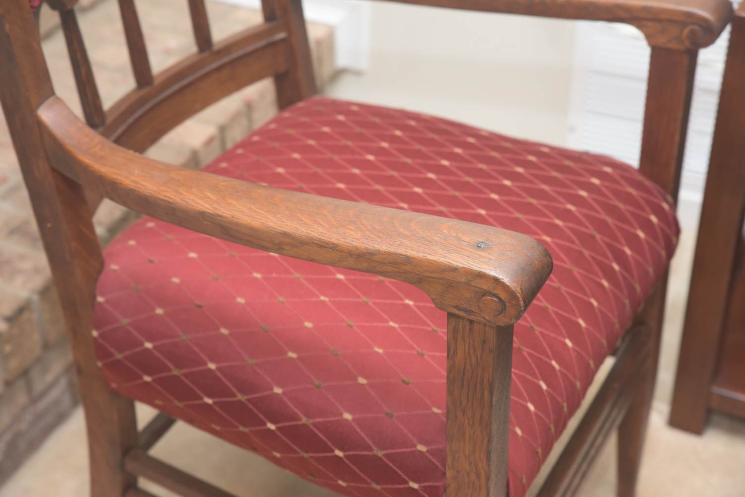 Vintage Oak Spanish Renaissance Style Armchair