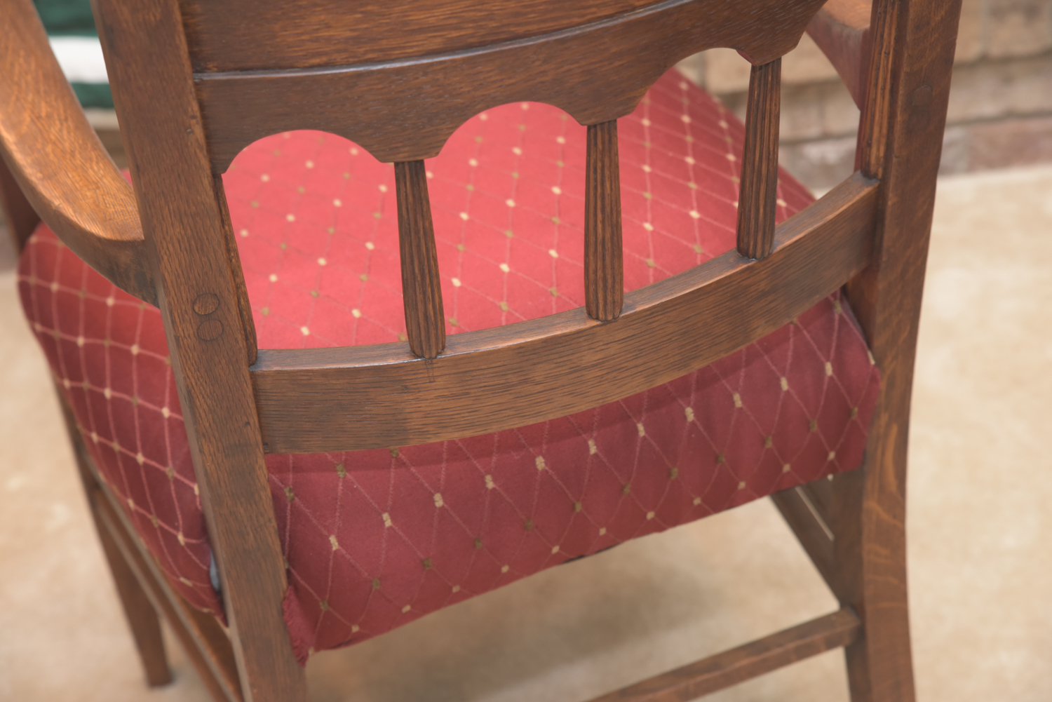 Vintage Oak Spanish Renaissance Style Armchair
