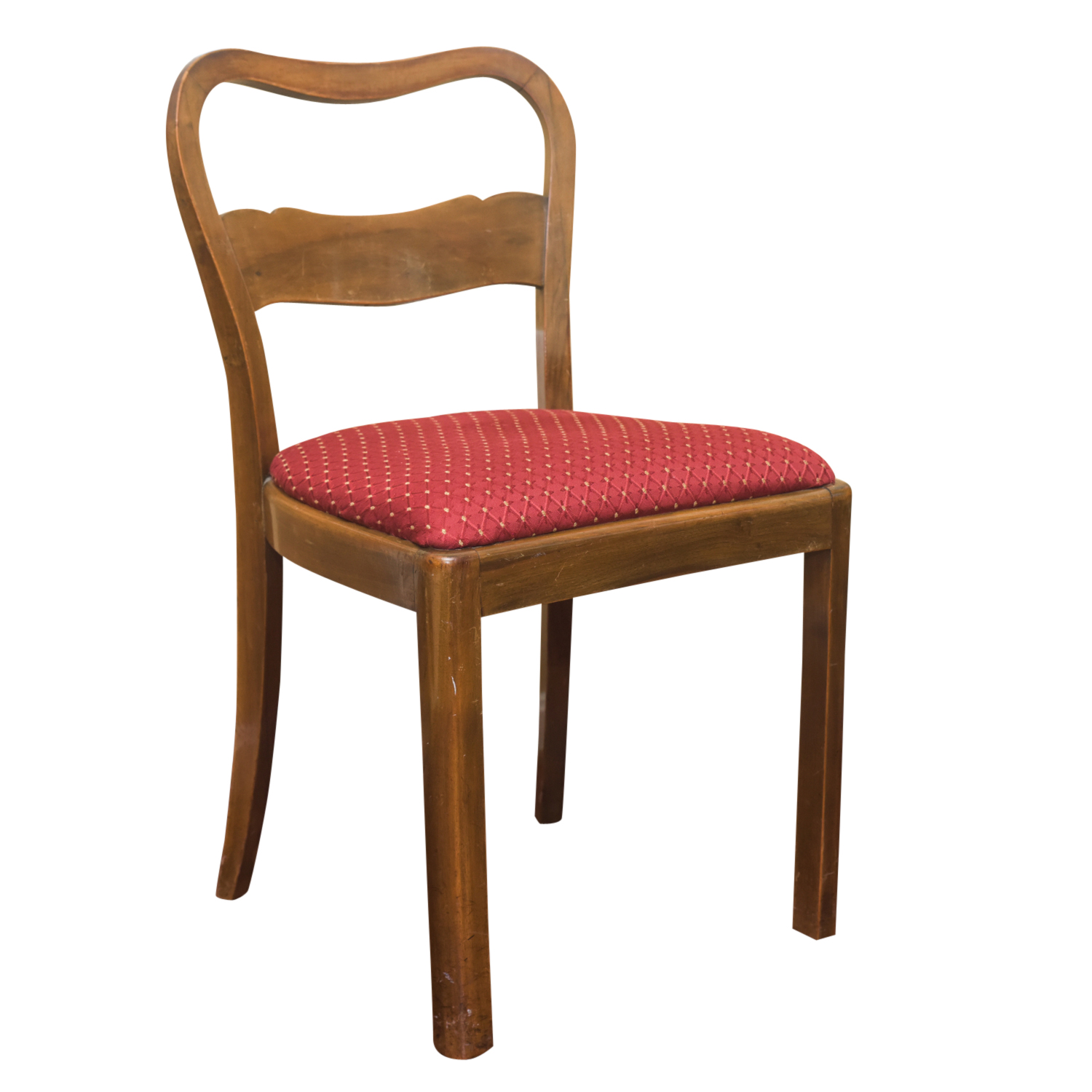 Vintage Wooden Dining Chairs with Upholstered Seats