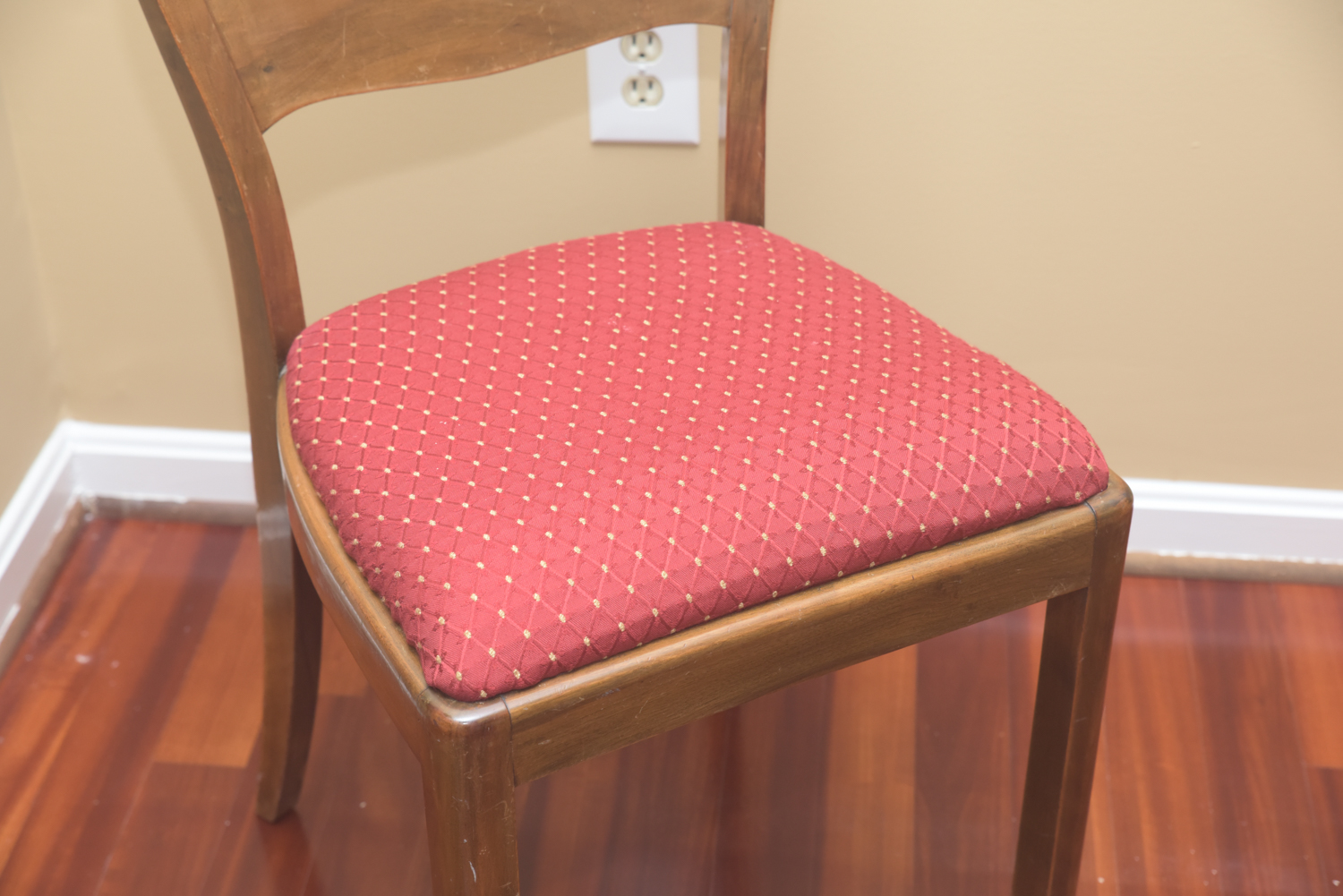 Vintage Wooden Dining Chairs with Upholstered Seats