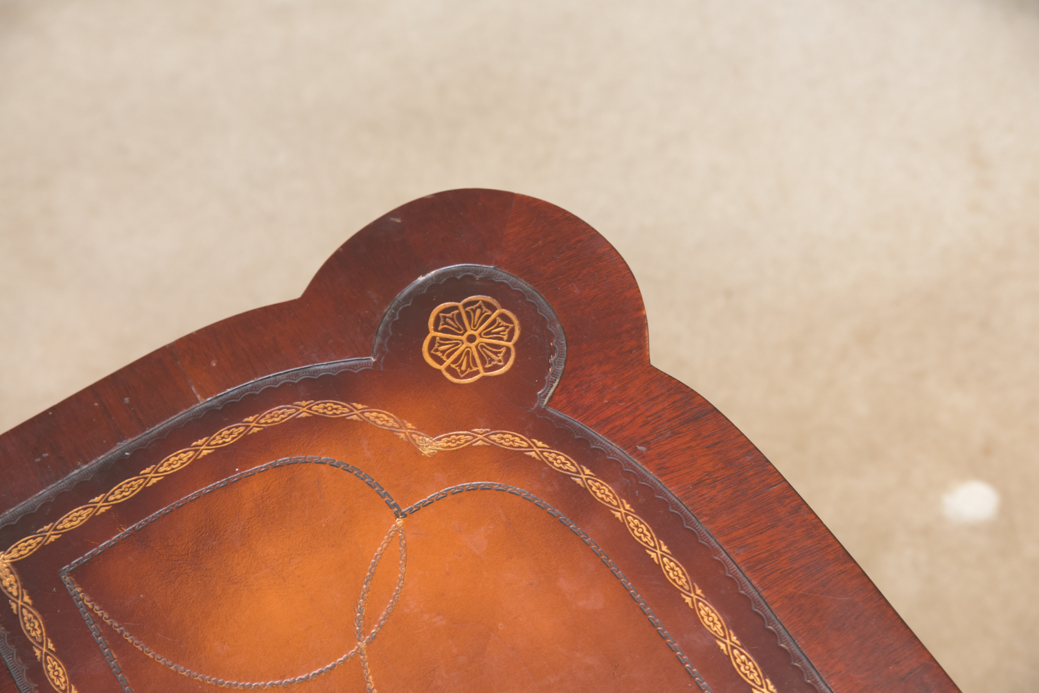 Vintage Leather-Topped Coffee Table
