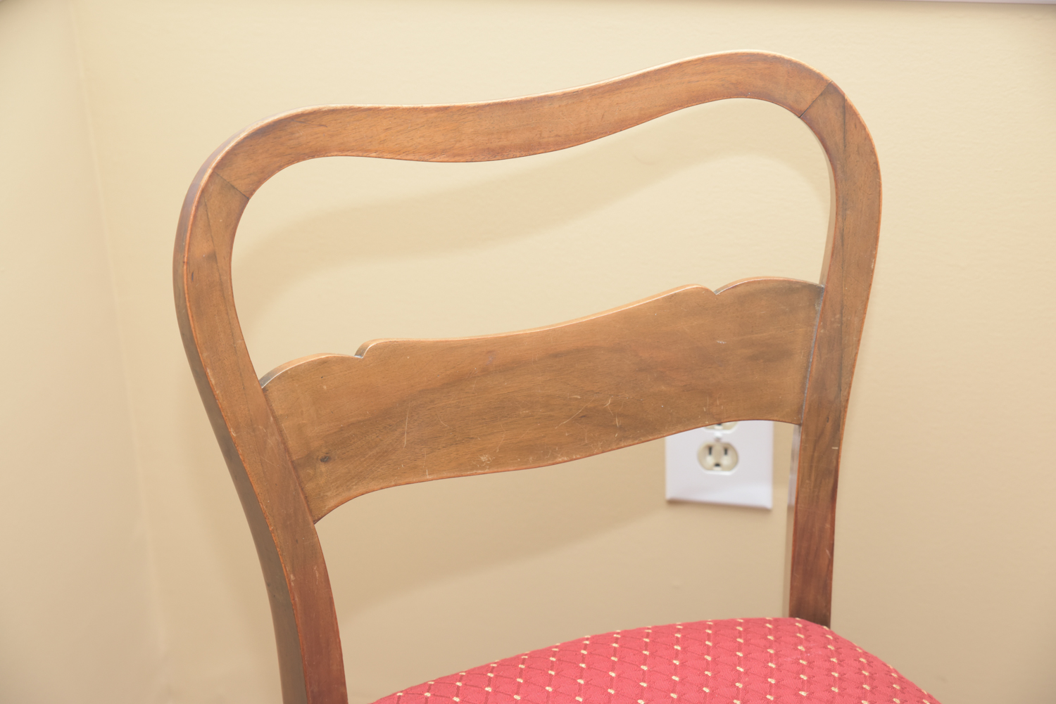 Vintage Wooden Dining Chairs with Upholstered Seats