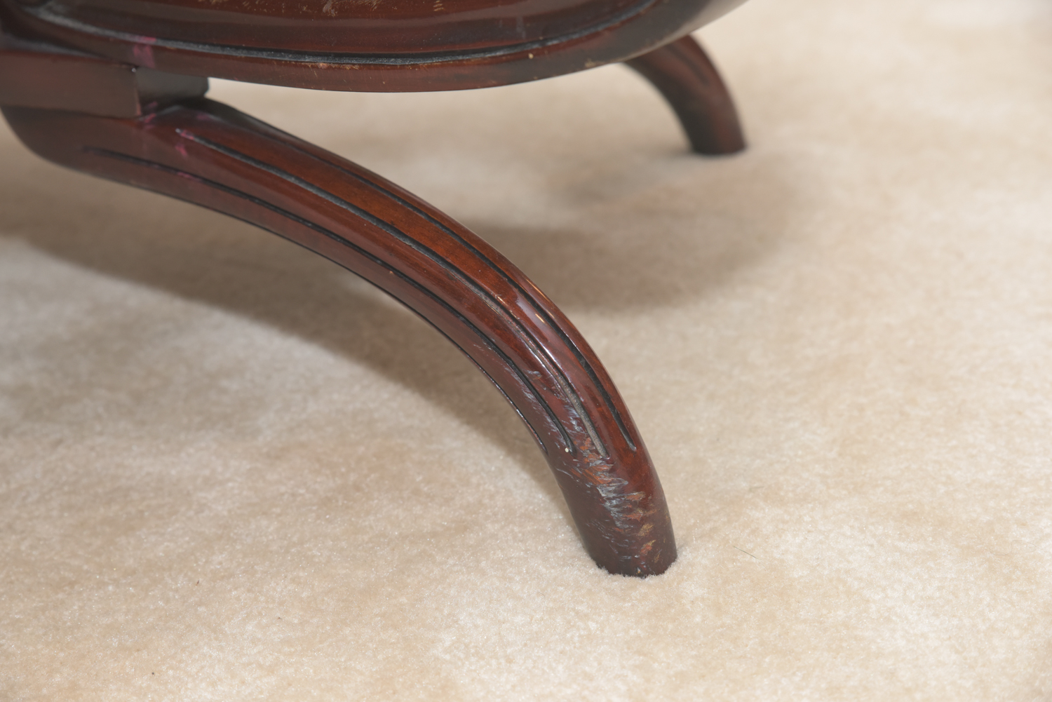 Vintage Leather-Topped Coffee Table