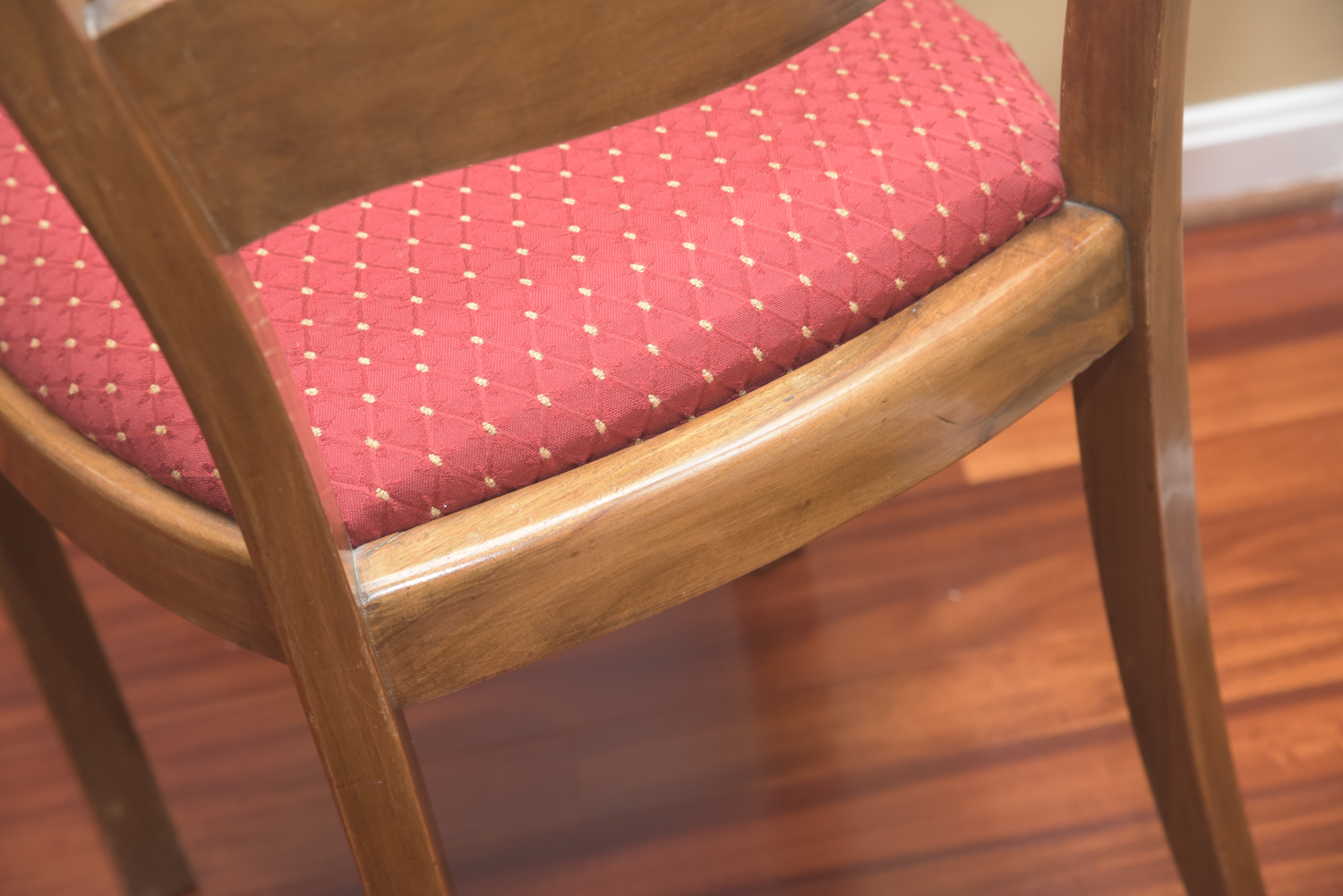 Vintage Wooden Dining Chairs with Upholstered Seats