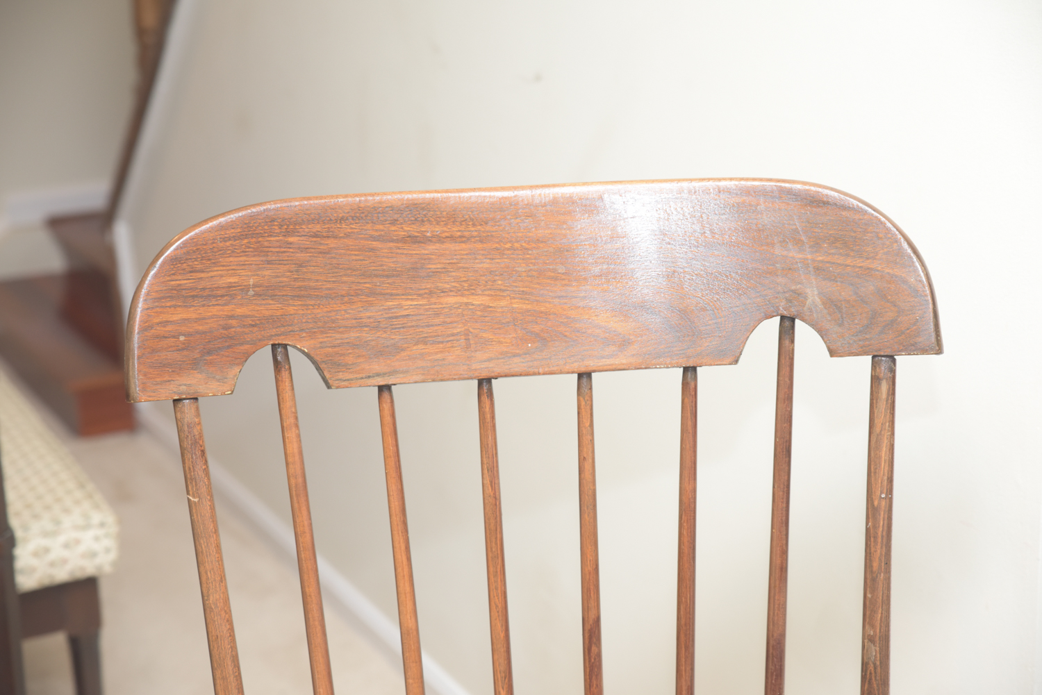 Vintage Wooden Spindle Back Rocking Chair