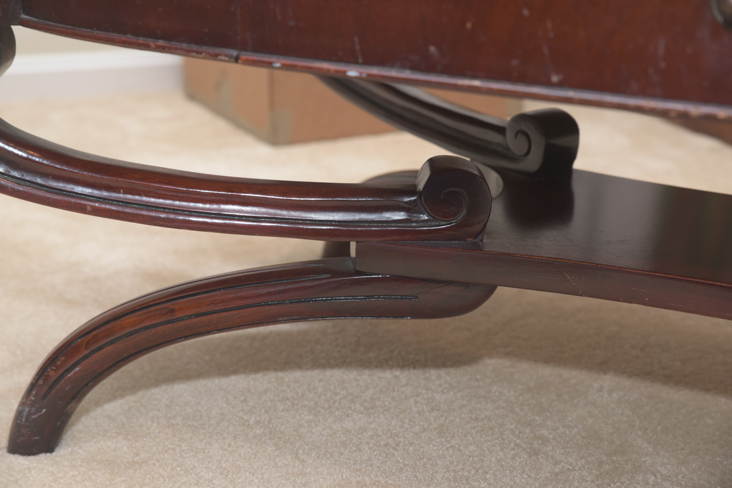 Vintage Leather-Topped Coffee Table