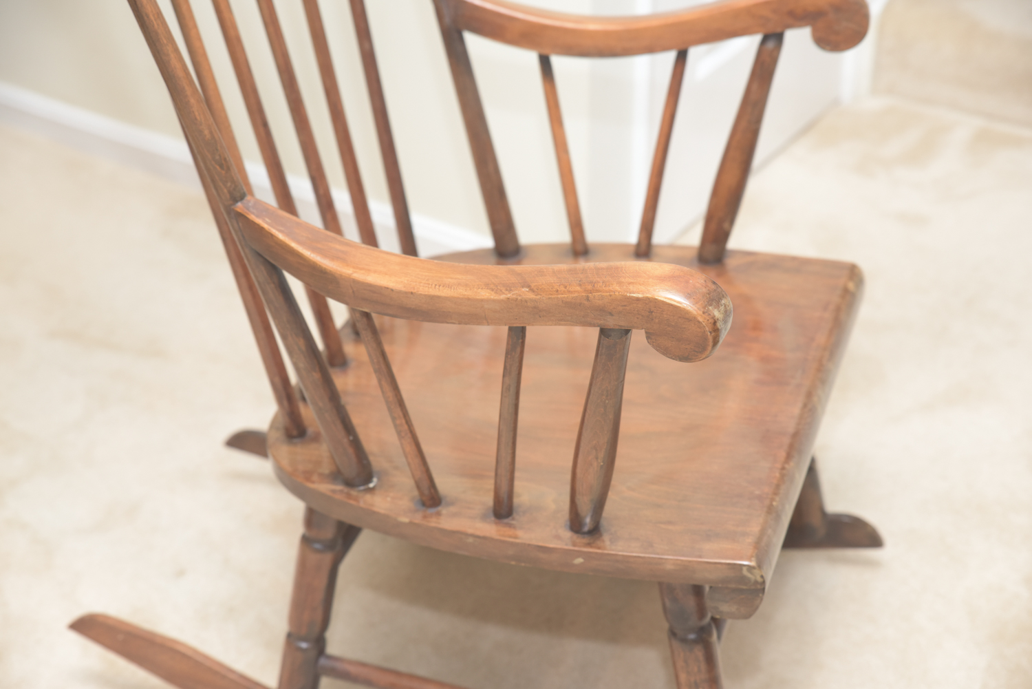 Vintage Wooden Spindle Back Rocking Chair