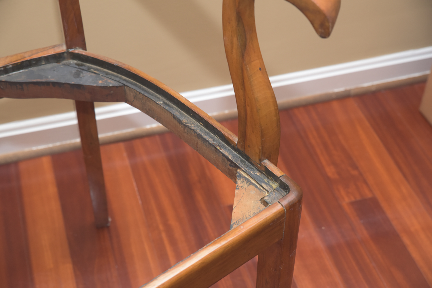 Vintage Wooden Dining Chairs with Upholstered Seats