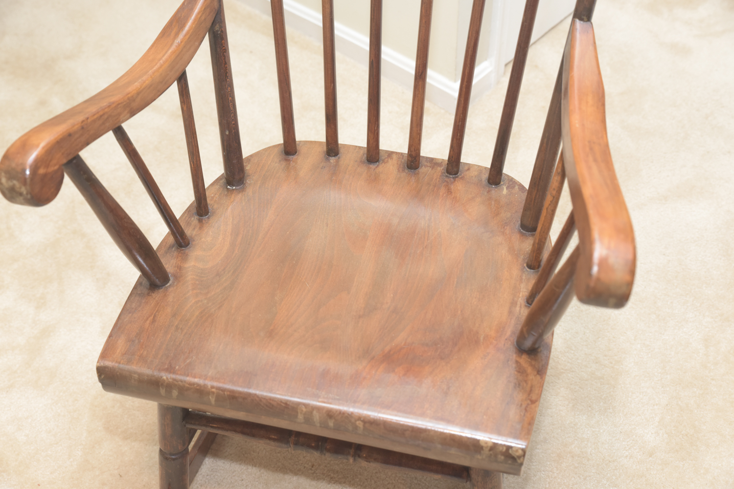 Vintage Wooden Spindle Back Rocking Chair