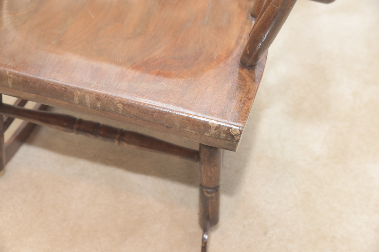 Vintage Wooden Spindle Back Rocking Chair