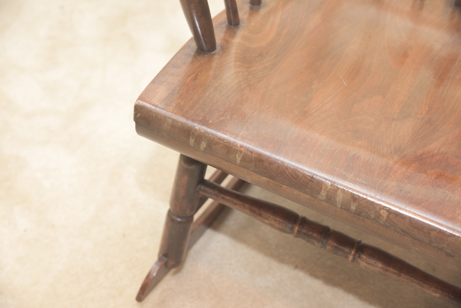 Vintage Wooden Spindle Back Rocking Chair