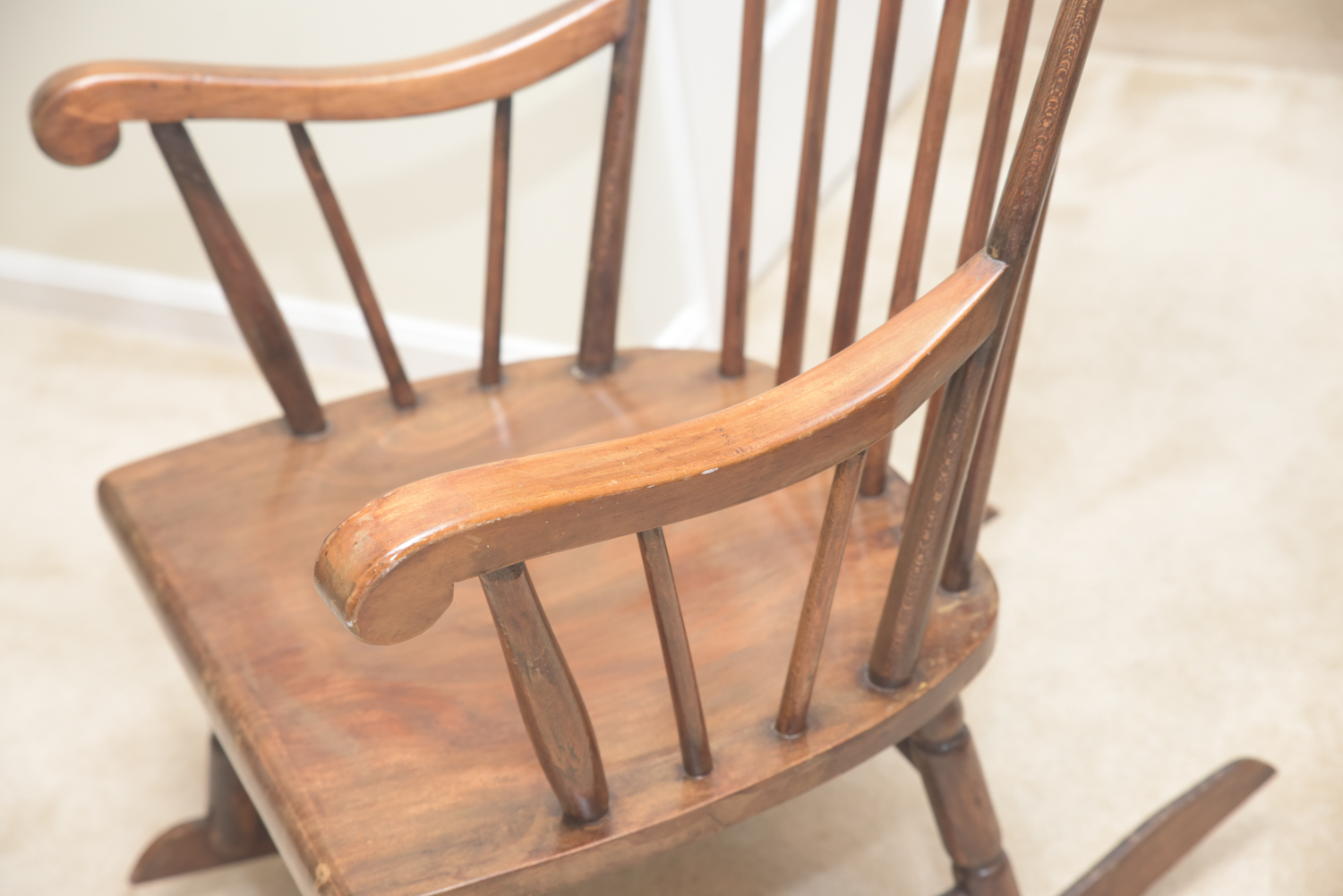 Vintage Wooden Spindle Back Rocking Chair