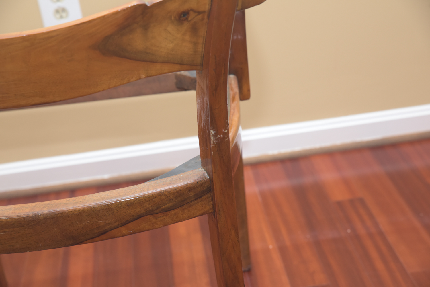 Vintage Wooden Dining Chairs with Upholstered Seats