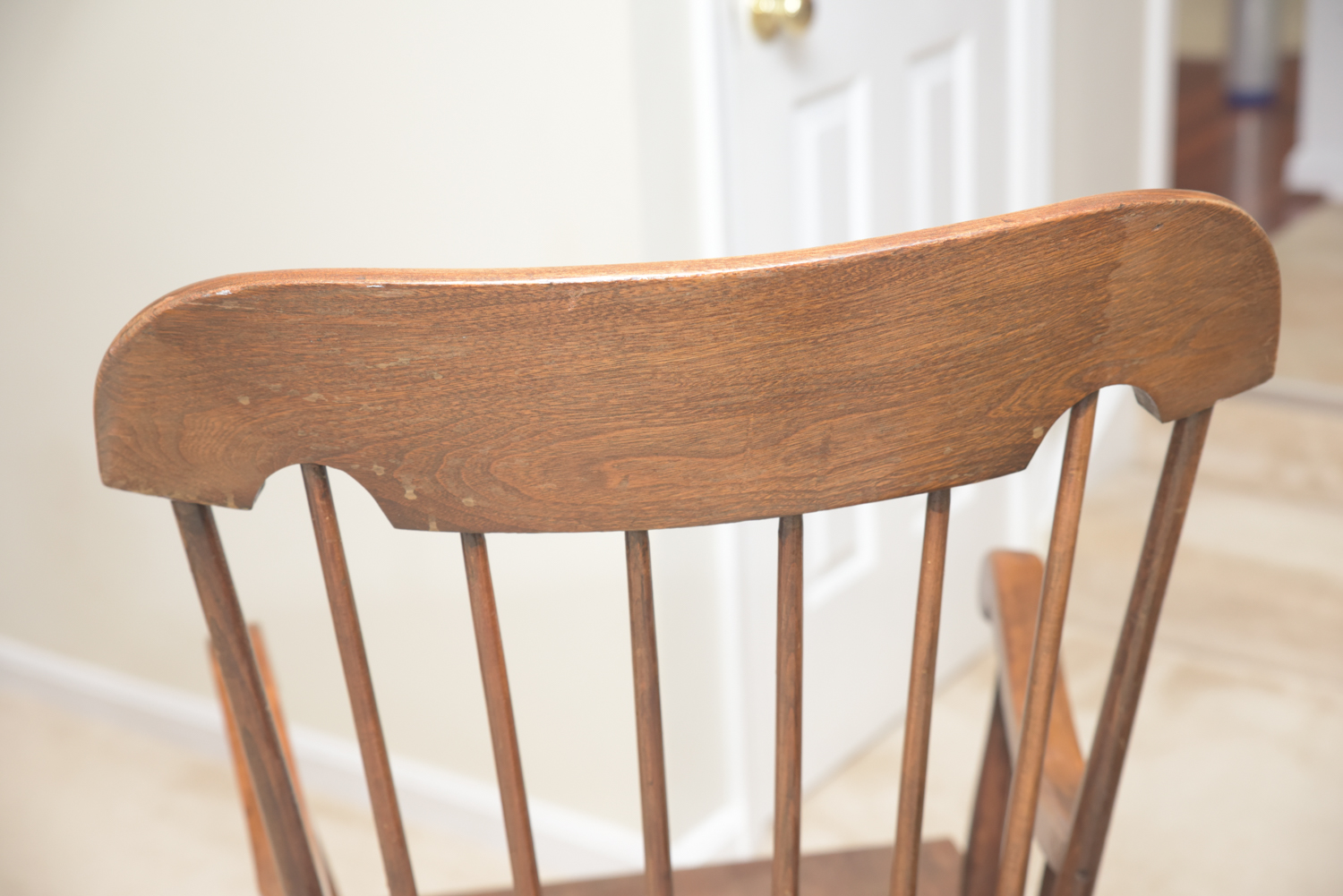 Vintage Wooden Spindle Back Rocking Chair